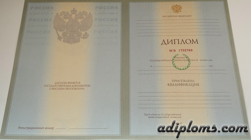 Диплом бакалавра с приложением 2004 - 2009 года